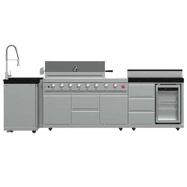 Bulnes Outdoor Kitchen 40" 84,000 BTU Stainless Steel BBQ with Black Granite Countertops