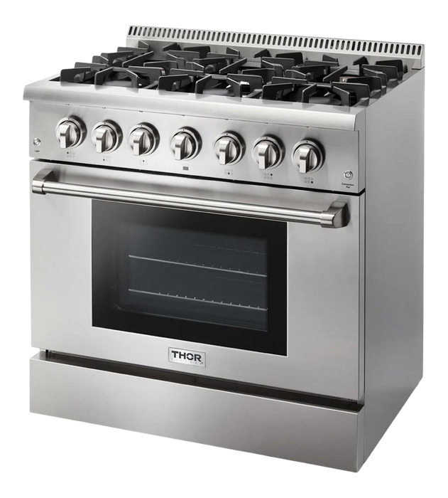 Thor Kitchen 36-Inch 5.2 cu. ft. Oven Dual Fuel Range in Stainless Steel (HRD3606U)