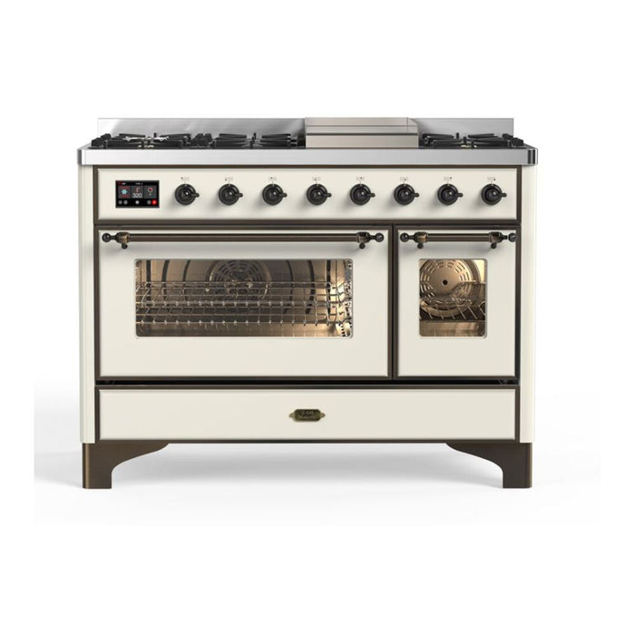 ILVE UM48FNR Majestic II 48 inch Dual Fuel Range with 8 Burners, Griddle