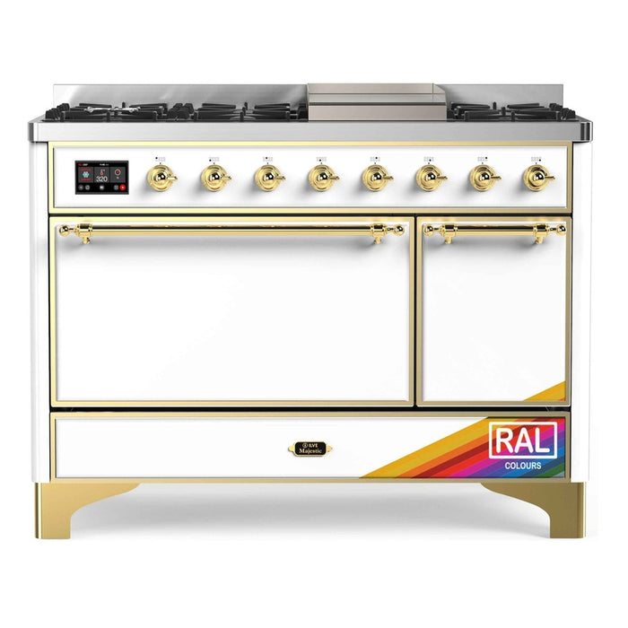 ILVE UM48FNR Majestic II 48 inch Dual Fuel Range with 8 Burners, Griddle