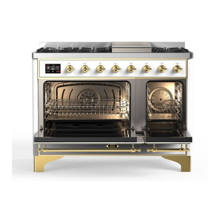 ILVE UM48FNR Majestic II 48 inch Dual Fuel Range with 8 Burners, Griddle