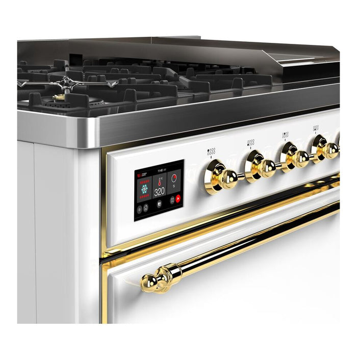 ILVE UM48FNR Majestic II 48 inch Dual Fuel Range with 8 Burners, Griddle
