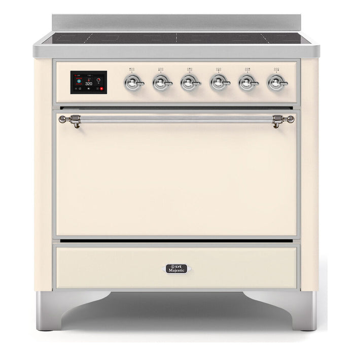 ILVE 36 Inch Majestic II Series Induction Range with 5 Elements 3.5 cu. ft. Oven Capacity TFT Oven Control Display Solid Door (UMI09QNS3)