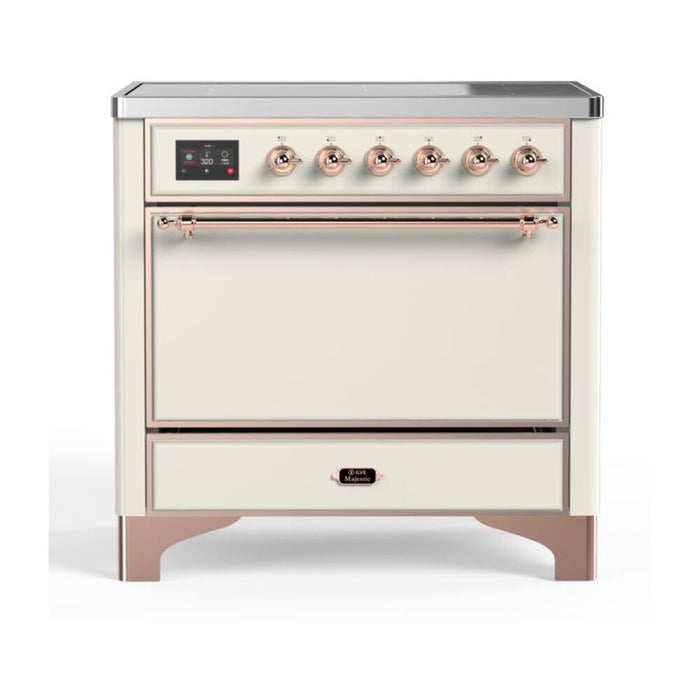 ILVE 36 Inch Majestic II Series Induction Range with 5 Elements 3.5 cu. ft. Oven Capacity TFT Oven Control Display Solid Door (UMI09QNS3)