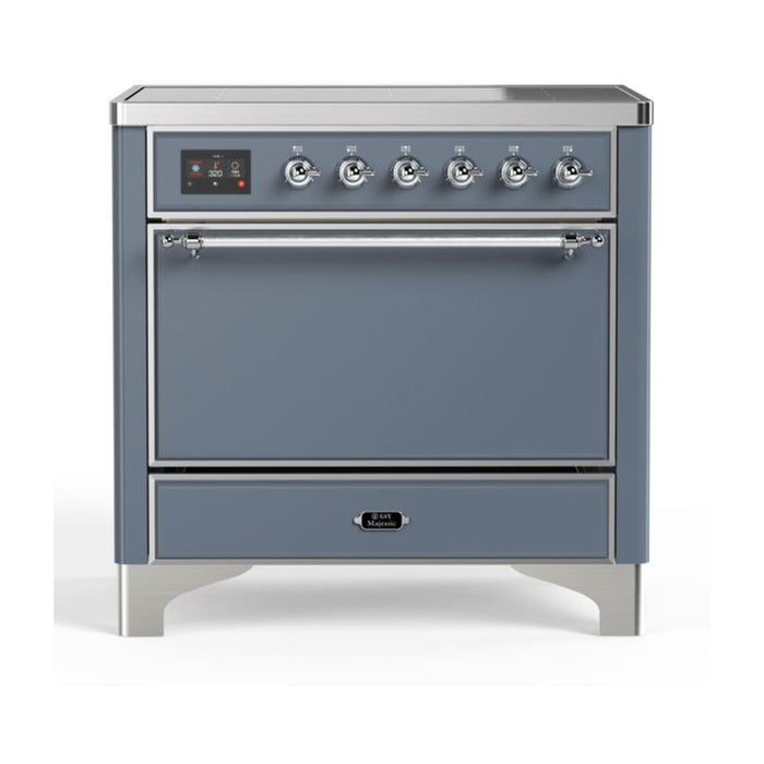 ILVE 36 Inch Majestic II Series Induction Range with 5 Elements 3.5 cu. ft. Oven Capacity TFT Oven Control Display Solid Door (UMI09QNS3)