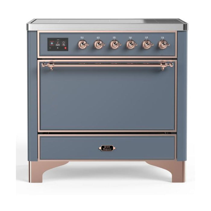 ILVE 36 Inch Majestic II Series Induction Range with 5 Elements 3.5 cu. ft. Oven Capacity TFT Oven Control Display Solid Door (UMI09QNS3)