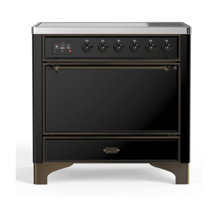 ILVE 36 Inch Majestic II Series Induction Range with 5 Elements 3.5 cu. ft. Oven Capacity TFT Oven Control Display Solid Door (UMI09QNS3)