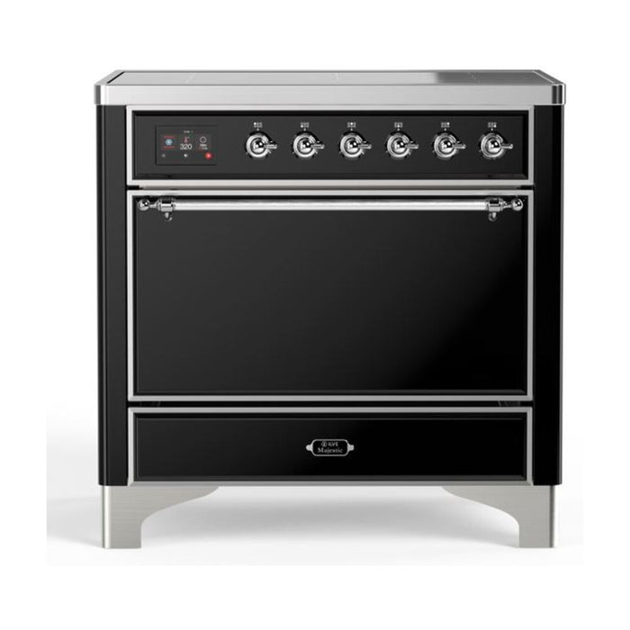 ILVE 36 Inch Majestic II Series Induction Range with 5 Elements 3.5 cu. ft. Oven Capacity TFT Oven Control Display Solid Door (UMI09QNS3)