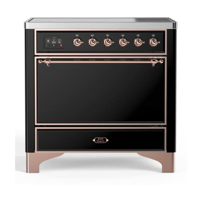 ILVE 36 Inch Majestic II Series Induction Range with 5 Elements 3.5 cu. ft. Oven Capacity TFT Oven Control Display Solid Door (UMI09QNS3)