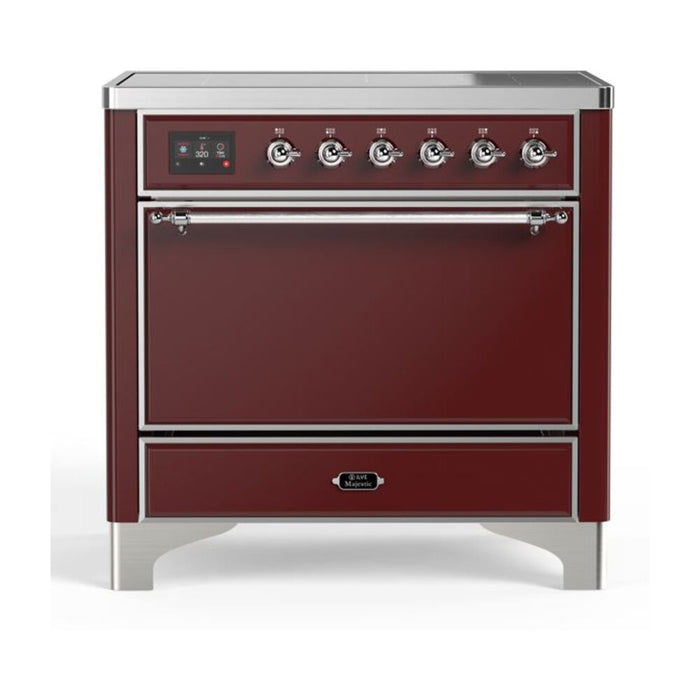 ILVE 36 Inch Majestic II Series Induction Range with 5 Elements 3.5 cu. ft. Oven Capacity TFT Oven Control Display Solid Door (UMI09QNS3)