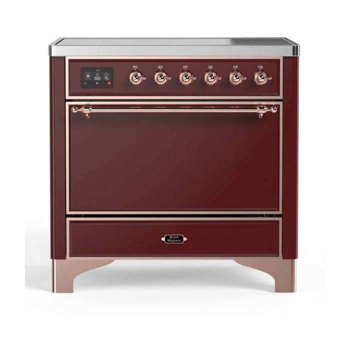 ILVE 36 Inch Majestic II Series Induction Range with 5 Elements 3.5 cu. ft. Oven Capacity TFT Oven Control Display Solid Door (UMI09QNS3)