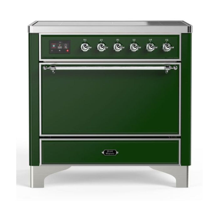 ILVE 36 Inch Majestic II Series Induction Range with 5 Elements 3.5 cu. ft. Oven Capacity TFT Oven Control Display Solid Door (UMI09QNS3)