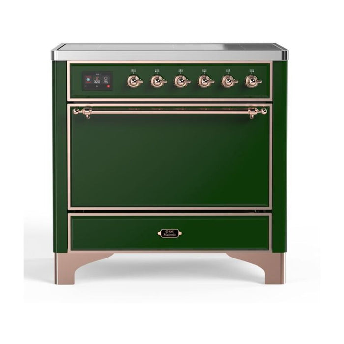 ILVE 36 Inch Majestic II Series Induction Range with 5 Elements 3.5 cu. ft. Oven Capacity TFT Oven Control Display Solid Door (UMI09QNS3)