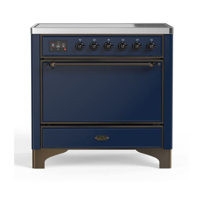 ILVE 36 Inch Majestic II Series Induction Range with 5 Elements 3.5 cu. ft. Oven Capacity TFT Oven Control Display Solid Door (UMI09QNS3)