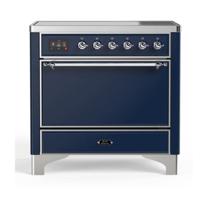 ILVE 36 Inch Majestic II Series Induction Range with 5 Elements 3.5 cu. ft. Oven Capacity TFT Oven Control Display Solid Door (UMI09QNS3)