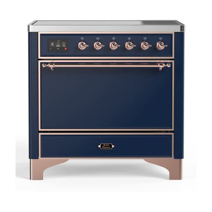 ILVE 36 Inch Majestic II Series Induction Range with 5 Elements 3.5 cu. ft. Oven Capacity TFT Oven Control Display Solid Door (UMI09QNS3)