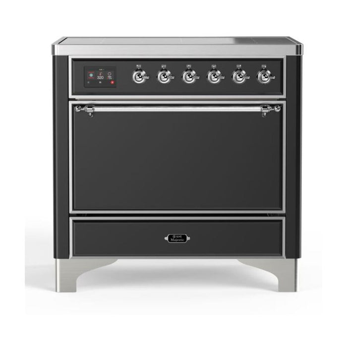 ILVE 36 Inch Majestic II Series Induction Range with 5 Elements 3.5 cu. ft. Oven Capacity TFT Oven Control Display Solid Door (UMI09QNS3)
