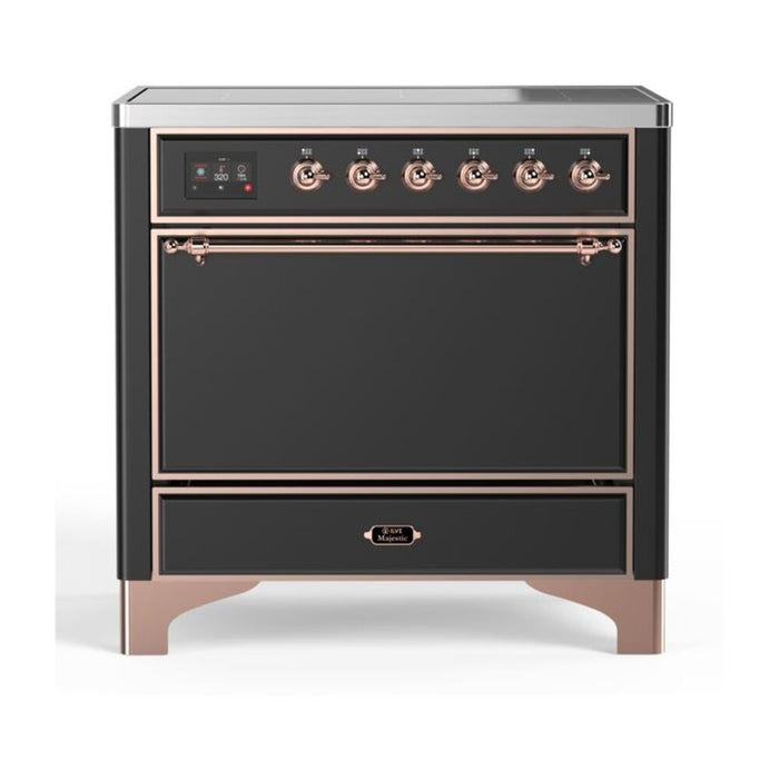 ILVE 36 Inch Majestic II Series Induction Range with 5 Elements 3.5 cu. ft. Oven Capacity TFT Oven Control Display Solid Door (UMI09QNS3)