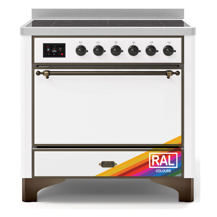 ILVE 36 Inch Majestic II Series Induction Range with 5 Elements 3.5 cu. ft. Oven Capacity TFT Oven Control Display Solid Door (UMI09QNS3)