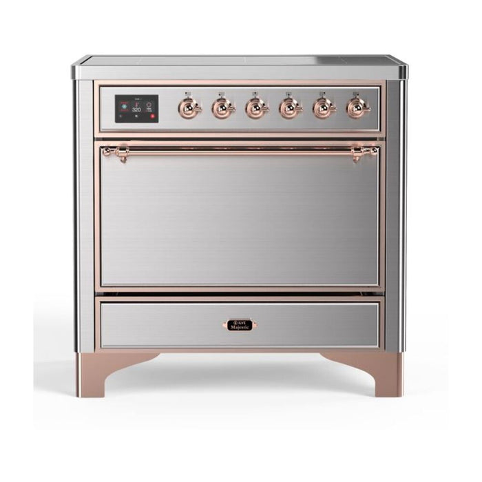 ILVE 36 Inch Majestic II Series Induction Range with 5 Elements 3.5 cu. ft. Oven Capacity TFT Oven Control Display Solid Door (UMI09QNS3)