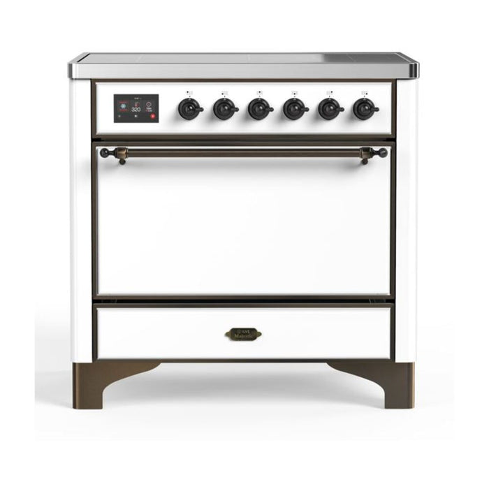 ILVE 36 Inch Majestic II Series Induction Range with 5 Elements 3.5 cu. ft. Oven Capacity TFT Oven Control Display Solid Door (UMI09QNS3)