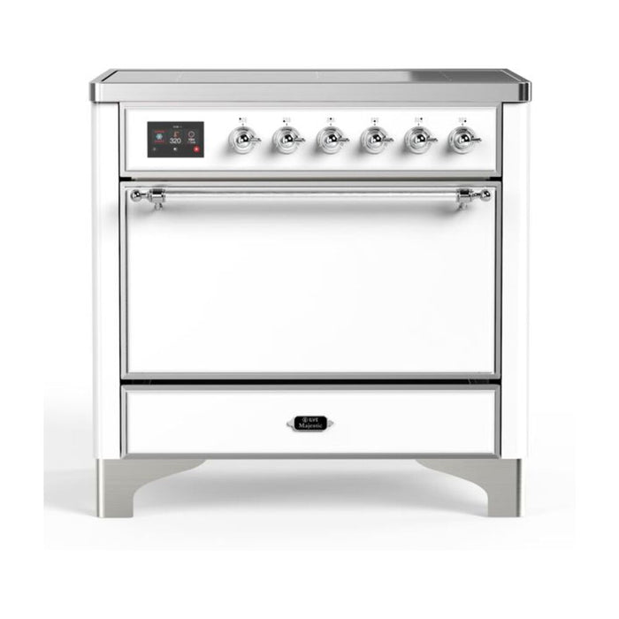 ILVE 36 Inch Majestic II Series Induction Range with 5 Elements 3.5 cu. ft. Oven Capacity TFT Oven Control Display Solid Door (UMI09QNS3)