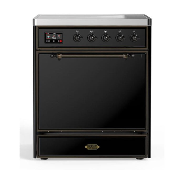 ILVE 30" Majestic II Series Induction Range with 4 Elements 2.3 cu. ft. Total Oven Capacity TFT Oven Control Display (UMI30QNE3)