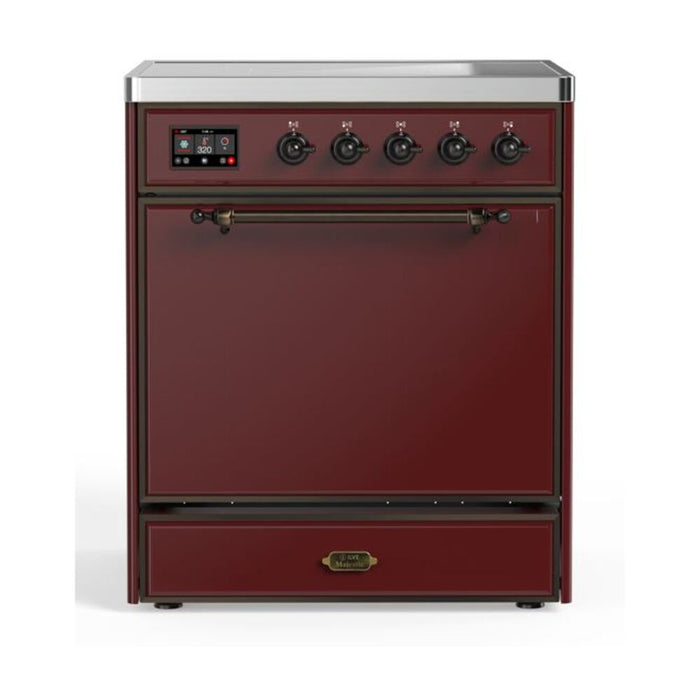 ILVE 30" Majestic II Series Induction Range with 4 Elements 2.3 cu. ft. Total Oven Capacity TFT Oven Control Display (UMI30QNE3)