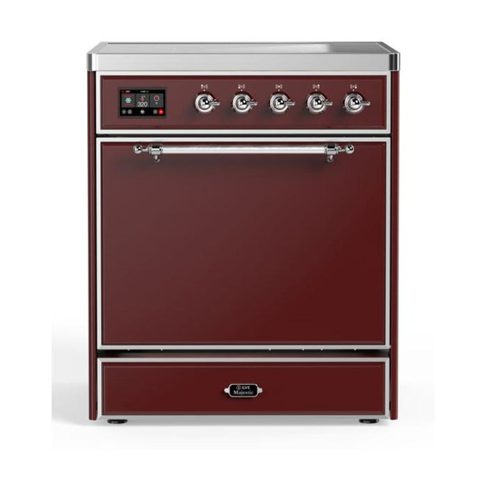 ILVE 30" Majestic II Series Induction Range with 4 Elements 2.3 cu. ft. Total Oven Capacity TFT Oven Control Display (UMI30QNE3)
