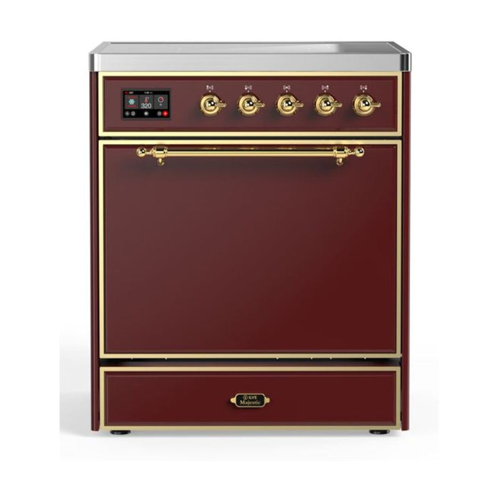 ILVE 30" Majestic II Series Induction Range with 4 Elements 2.3 cu. ft. Total Oven Capacity TFT Oven Control Display (UMI30QNE3)