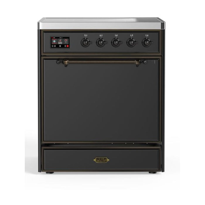 ILVE 30" Majestic II Series Induction Range with 4 Elements 2.3 cu. ft. Total Oven Capacity TFT Oven Control Display (UMI30QNE3)