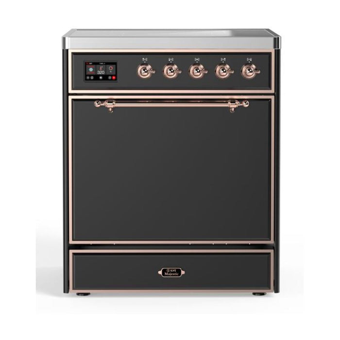 ILVE 30" Majestic II Series Induction Range with 4 Elements 2.3 cu. ft. Total Oven Capacity TFT Oven Control Display (UMI30QNE3)