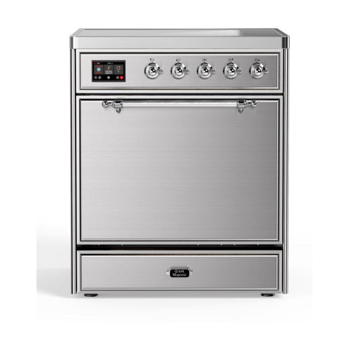 ILVE 30" Majestic II Series Induction Range with 4 Elements 2.3 cu. ft. Total Oven Capacity TFT Oven Control Display (UMI30QNE3)