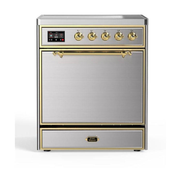 ILVE 30" Majestic II Series Induction Range with 4 Elements 2.3 cu. ft. Total Oven Capacity TFT Oven Control Display (UMI30QNE3)
