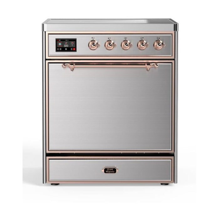 ILVE 30" Majestic II Series Induction Range with 4 Elements 2.3 cu. ft. Total Oven Capacity TFT Oven Control Display (UMI30QNE3)
