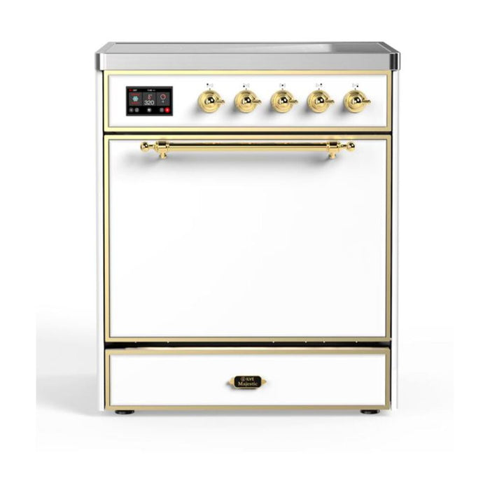 ILVE 30" Majestic II Series Induction Range with 4 Elements 2.3 cu. ft. Total Oven Capacity TFT Oven Control Display (UMI30QNE3)