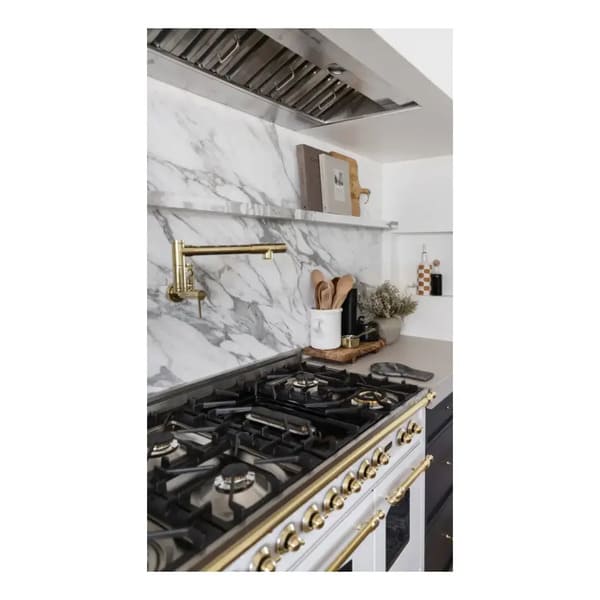 ILVE Nostalgie II 48 in Dual Fuel Range with 8 Total Black Brass Sealed Burners (Limited Edition UP488NMP)