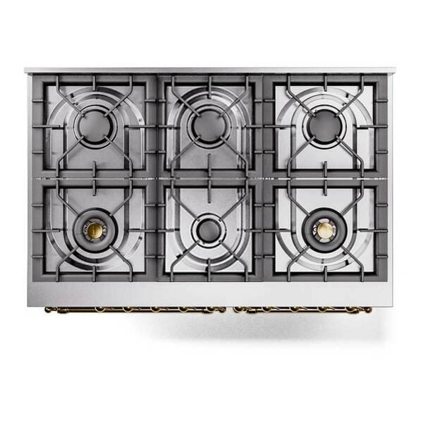 ILVE Nostalgie II 40 in Dual Fuel Range with 6 Total Black Brass Burners (Limited Edition UPD406NMP)