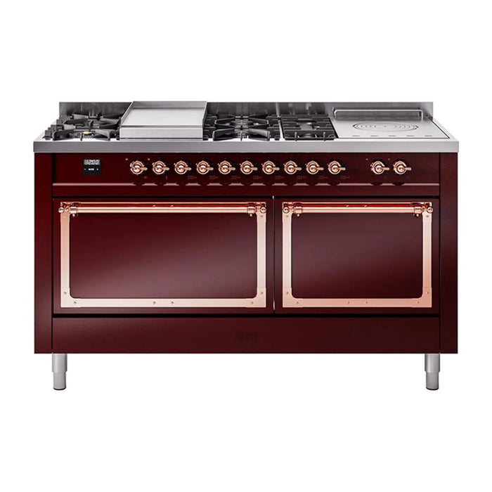 ILVE Nostalgie II Noblesse 60" Dual Fuel Freestanding Range - UN60FSQNMP