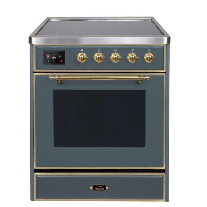 ILVE 30" Majestic II Series Freestanding Electric Single Oven Range with 4 Elements, Triple Glass Cool Door, Convection Oven, TFT Oven Control Display and Child Lock (UMI30NE3)