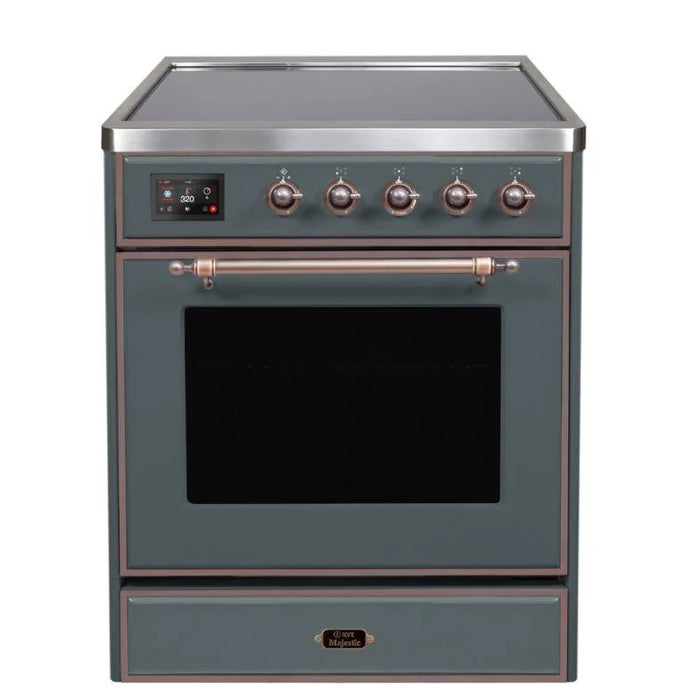 ILVE 30" Majestic II Series Freestanding Electric Single Oven Range with 4 Elements, Triple Glass Cool Door, Convection Oven, TFT Oven Control Display and Child Lock (UMI30NE3)