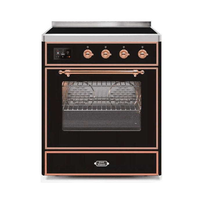 ILVE 30" Majestic II Series Freestanding Electric Single Oven Range with 4 Elements, Triple Glass Cool Door, Convection Oven, TFT Oven Control Display and Child Lock (UMI30NE3)