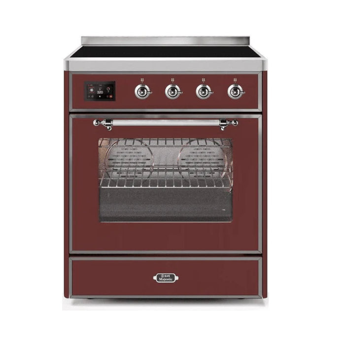 ILVE 30" Majestic II Series Freestanding Electric Single Oven Range with 4 Elements, Triple Glass Cool Door, Convection Oven, TFT Oven Control Display and Child Lock (UMI30NE3)
