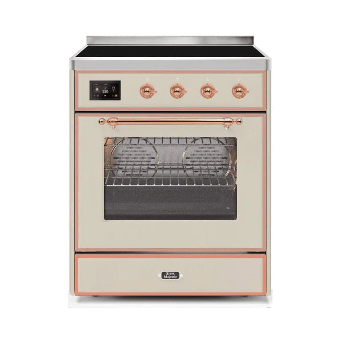 ILVE 30" Majestic II Series Freestanding Electric Single Oven Range with 4 Elements, Triple Glass Cool Door, Convection Oven, TFT Oven Control Display and Child Lock (UMI30NE3)