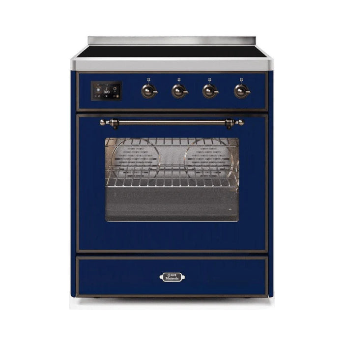 ILVE 30" Majestic II Series Freestanding Electric Single Oven Range with 4 Elements, Triple Glass Cool Door, Convection Oven, TFT Oven Control Display and Child Lock (UMI30NE3)