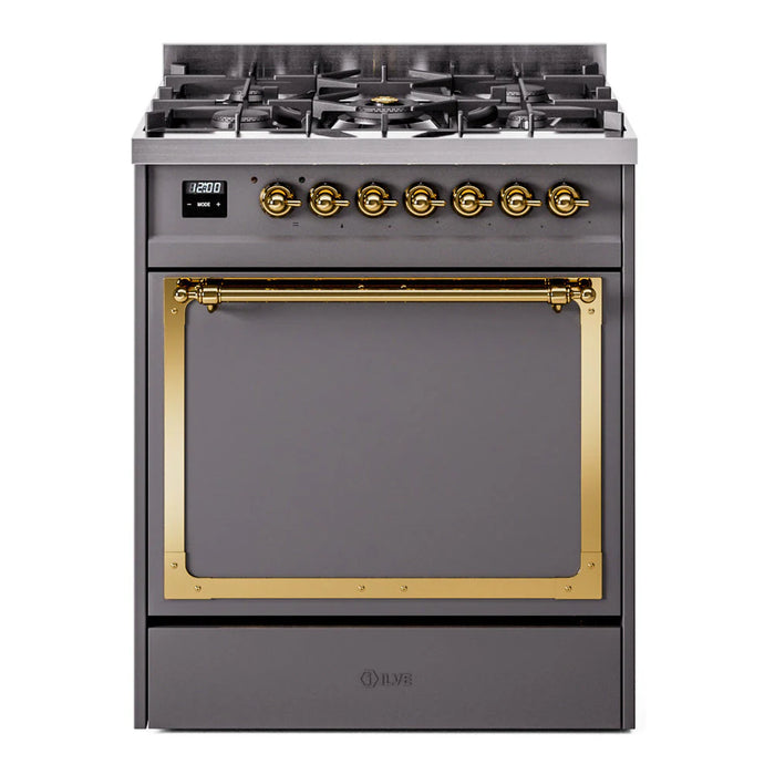 ILVE Nostalgie II Noblesse 30″ Dual Fuel Range Solid Door - UN30QNMP