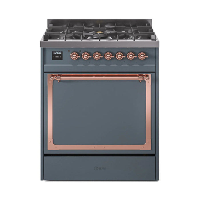 ILVE Nostalgie II Noblesse 30″ Dual Fuel Range Solid Door - UN30QNMP