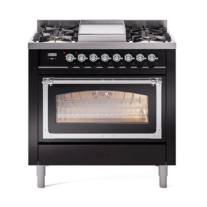 ILVE Nostalgie II Noblesse 36″ Dual Fuel Range Triple Glass Door - UN36FNMP