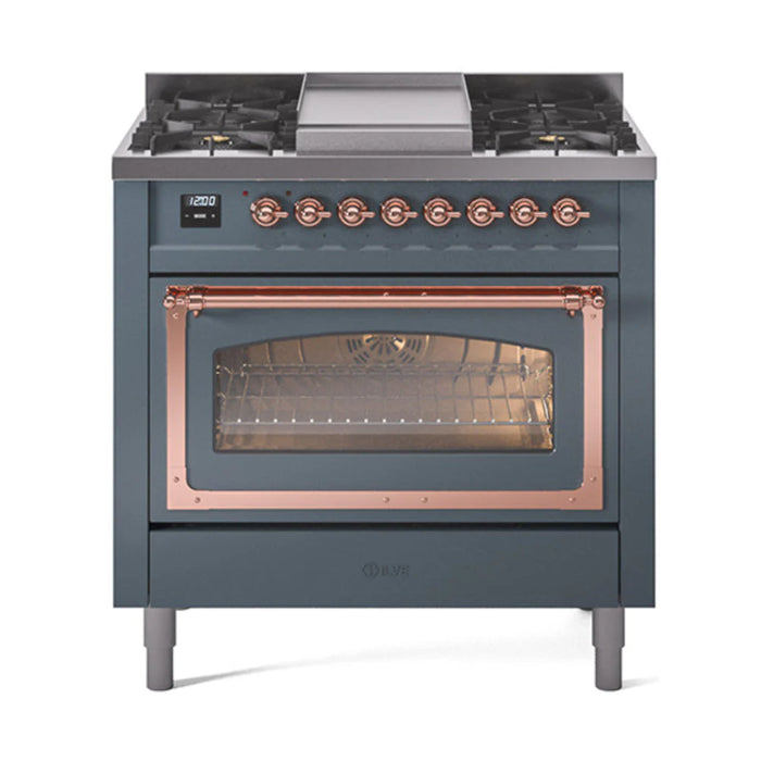 ILVE Nostalgie II Noblesse 36″ Dual Fuel Range Triple Glass Door - UN36FNMP