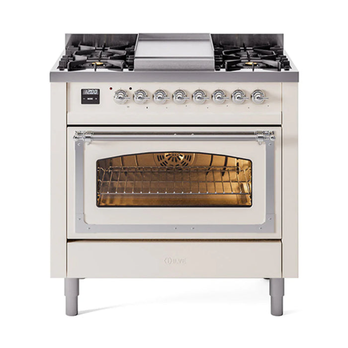 ILVE Nostalgie II Noblesse 36″ Dual Fuel Range Triple Glass Door - UN36FNMP